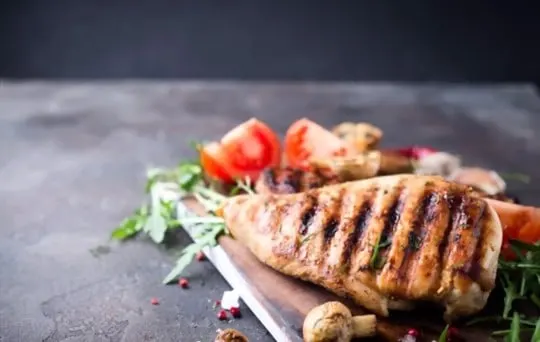 chicken and grilled mushrooms