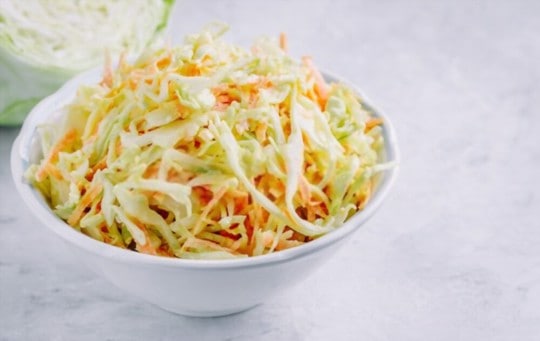 fresh coleslaw in sauce