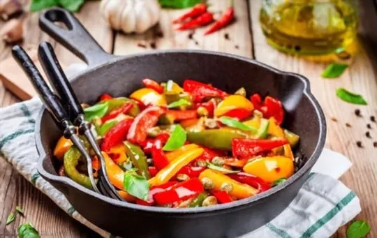 grilled bell peppers and courgettes