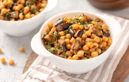 mediterranean eggplant chickpea salad with feta