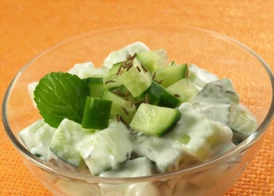 naan and minted cucumber salad