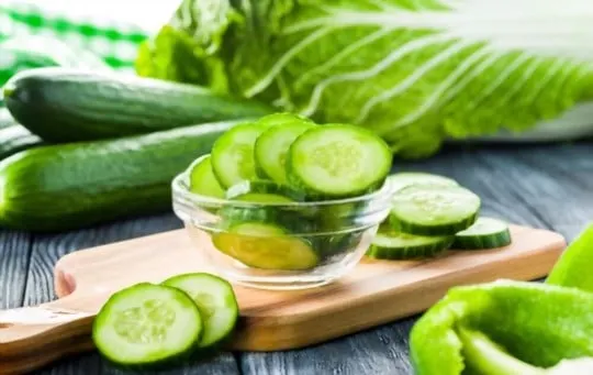 chopped cucumber in sesame oil