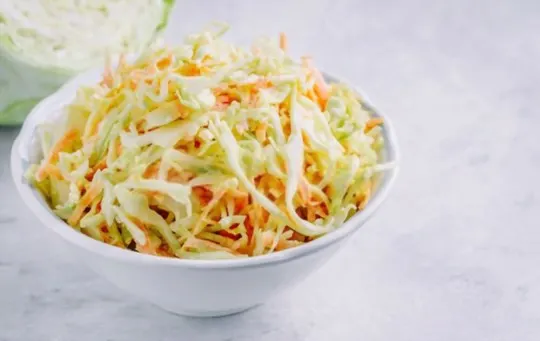 shredded raw cabbage