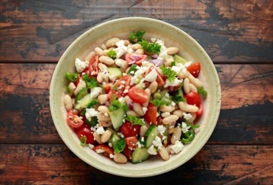 tomato and feta white bean salad