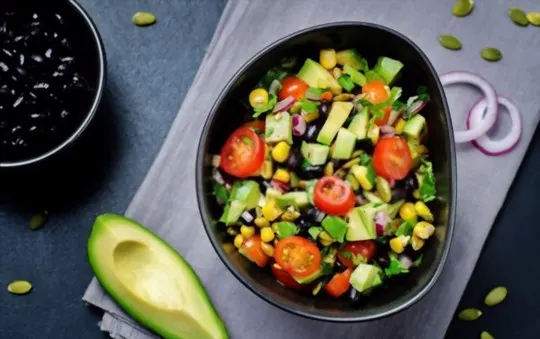 black beans and avocados