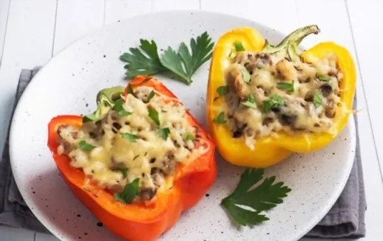 lemon herb couscous stuffed bell pepper