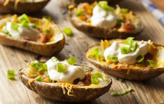 stuffed potato skins with bacon and cheese