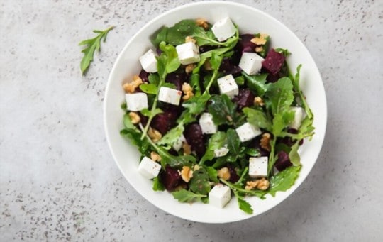 fresh green salad with feta cheese