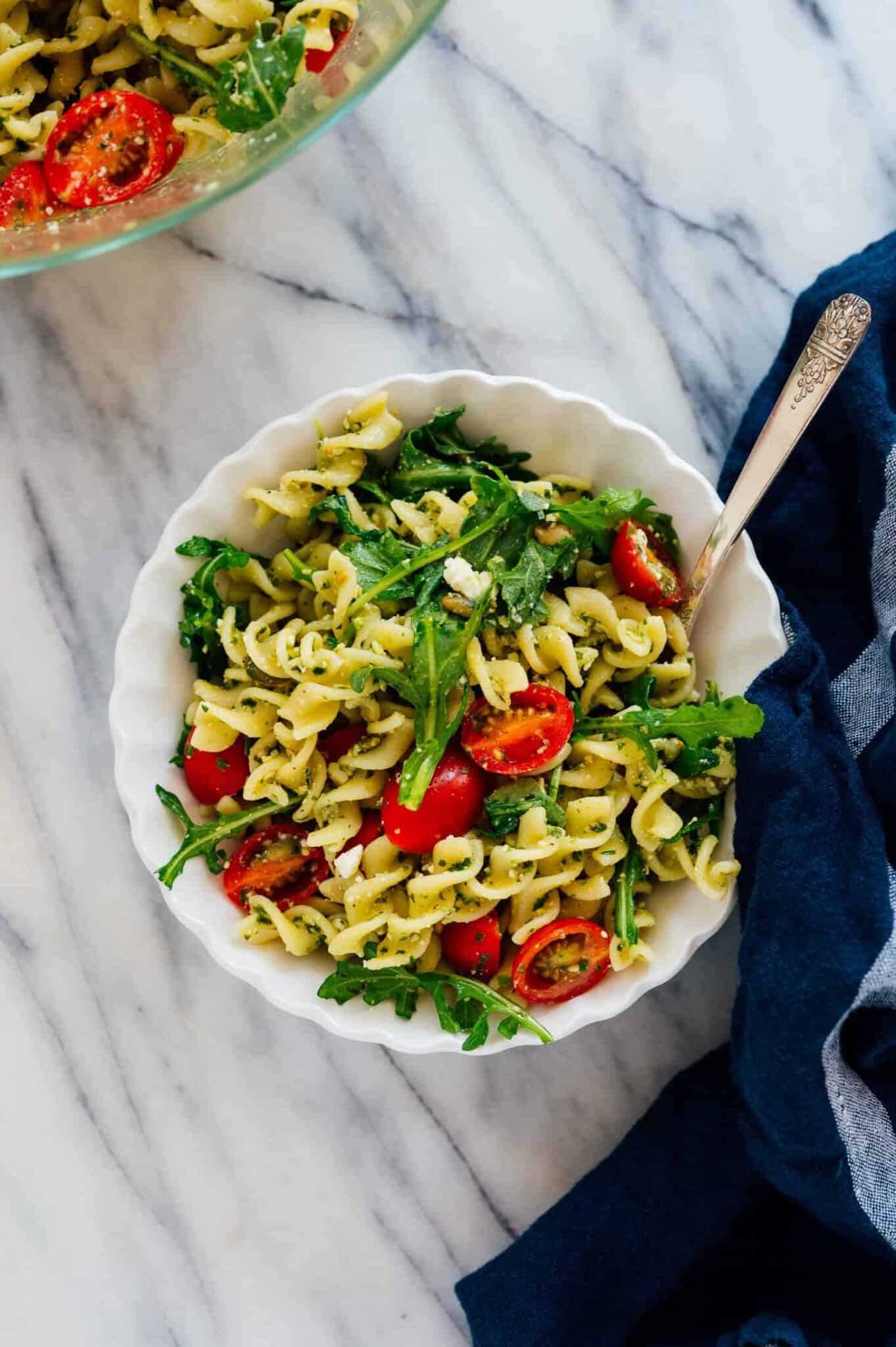 Pasta salad with pesto
