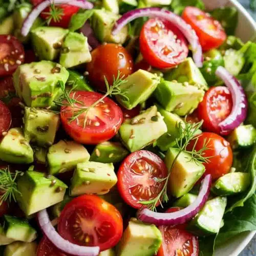 Cucumber tomato avocado salad2