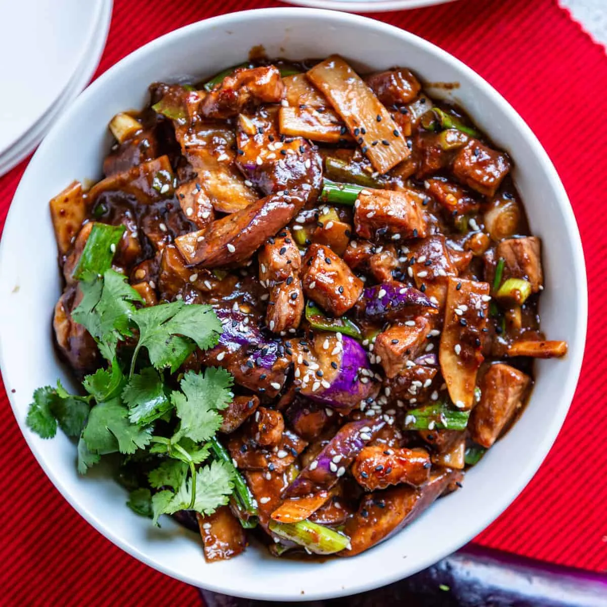 Szechuan eggplant and pork stir fry square