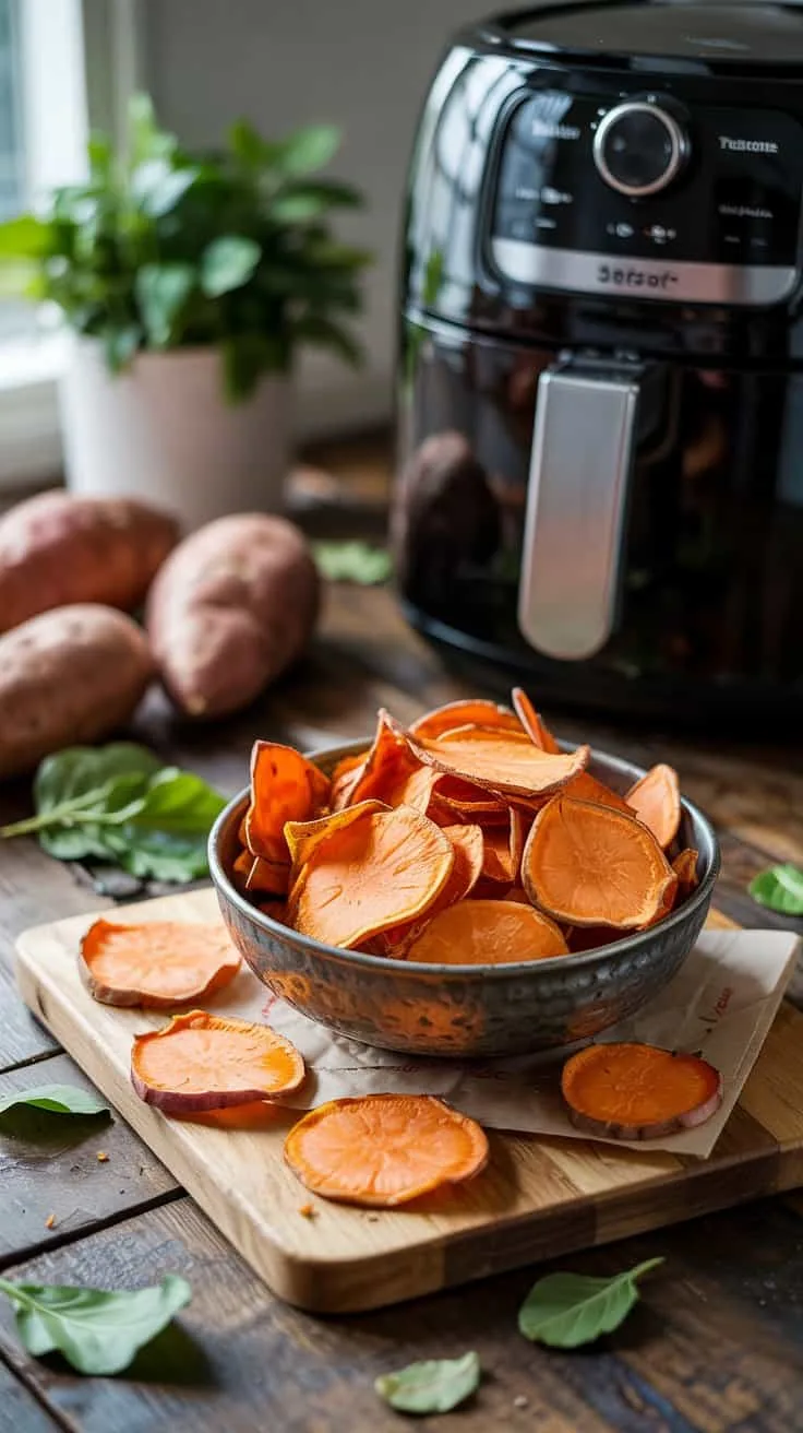 Air fryer sweet potato chips thinly sl cub9qua