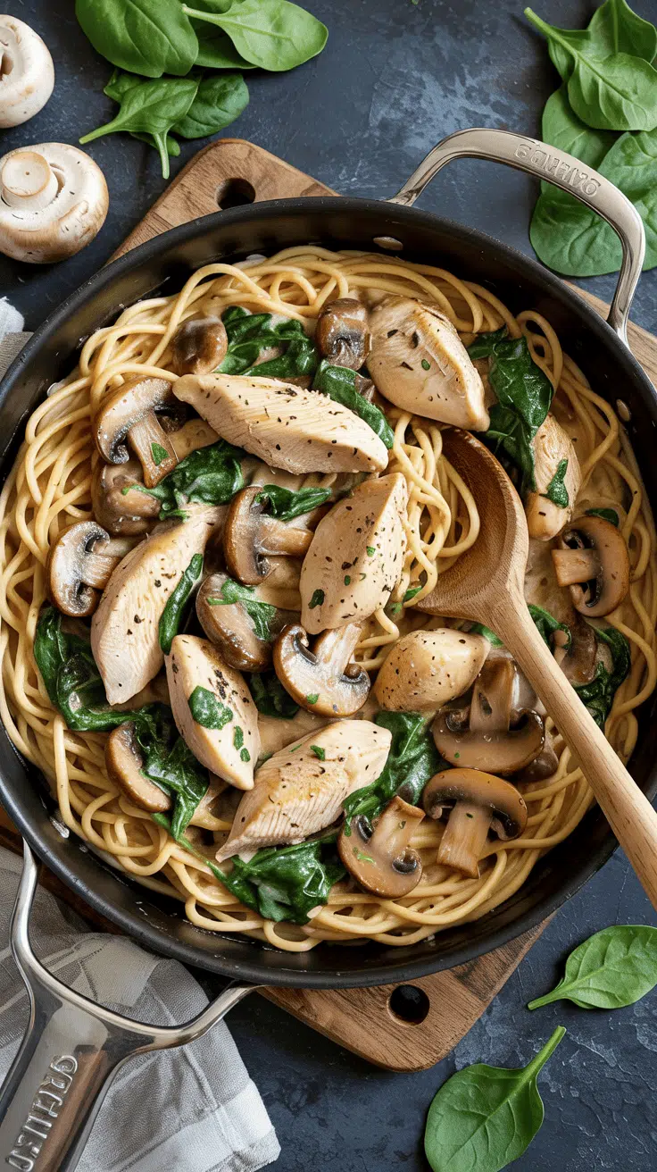 1 10 one pot mushroom chicken and spinach