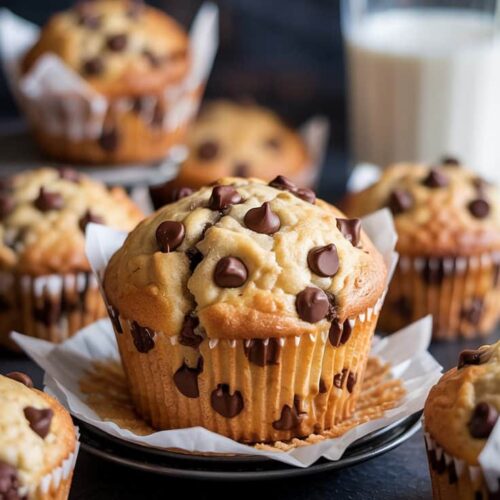 Bakery style chocolate chip muffins th