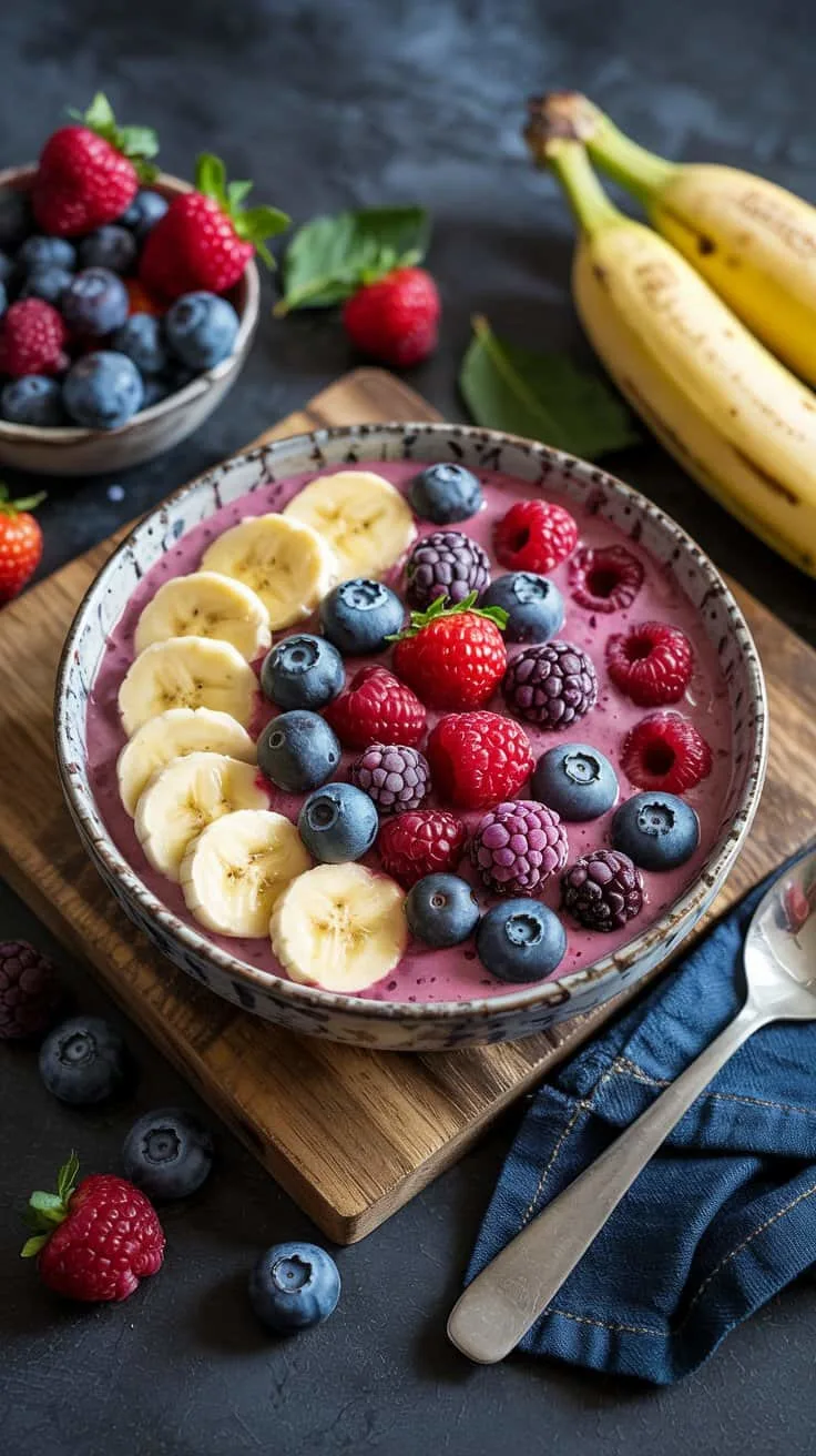 Berry banana protein smoothie bowl sta bar763 80xa