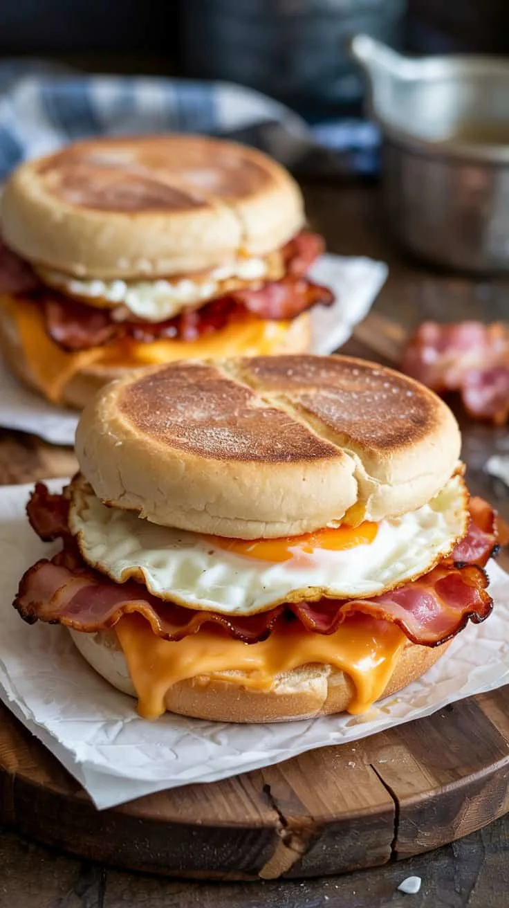 Classic bacon egg cheese on english mu qhgym mj8yq