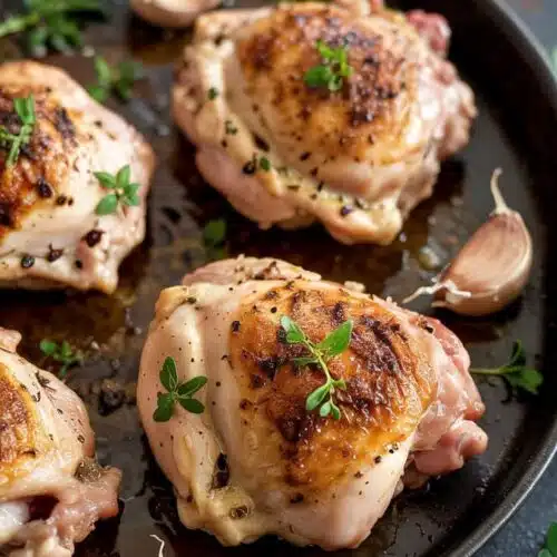 Garlic butter baked chicken thighs thi