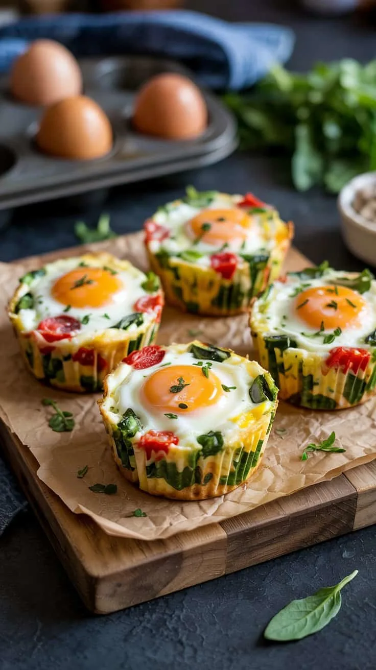 Baked egg muffins with cheese and veg 3evj t6mw