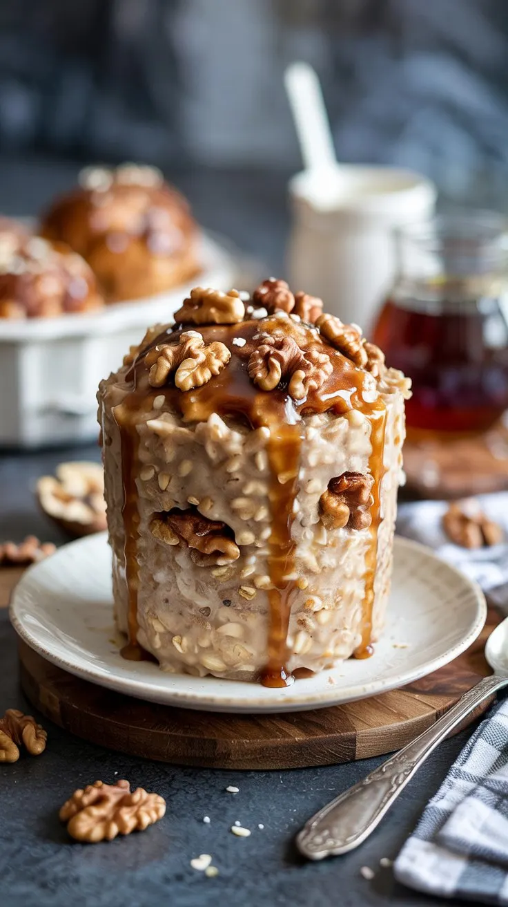 Maple walnut sticky bun overnight oat