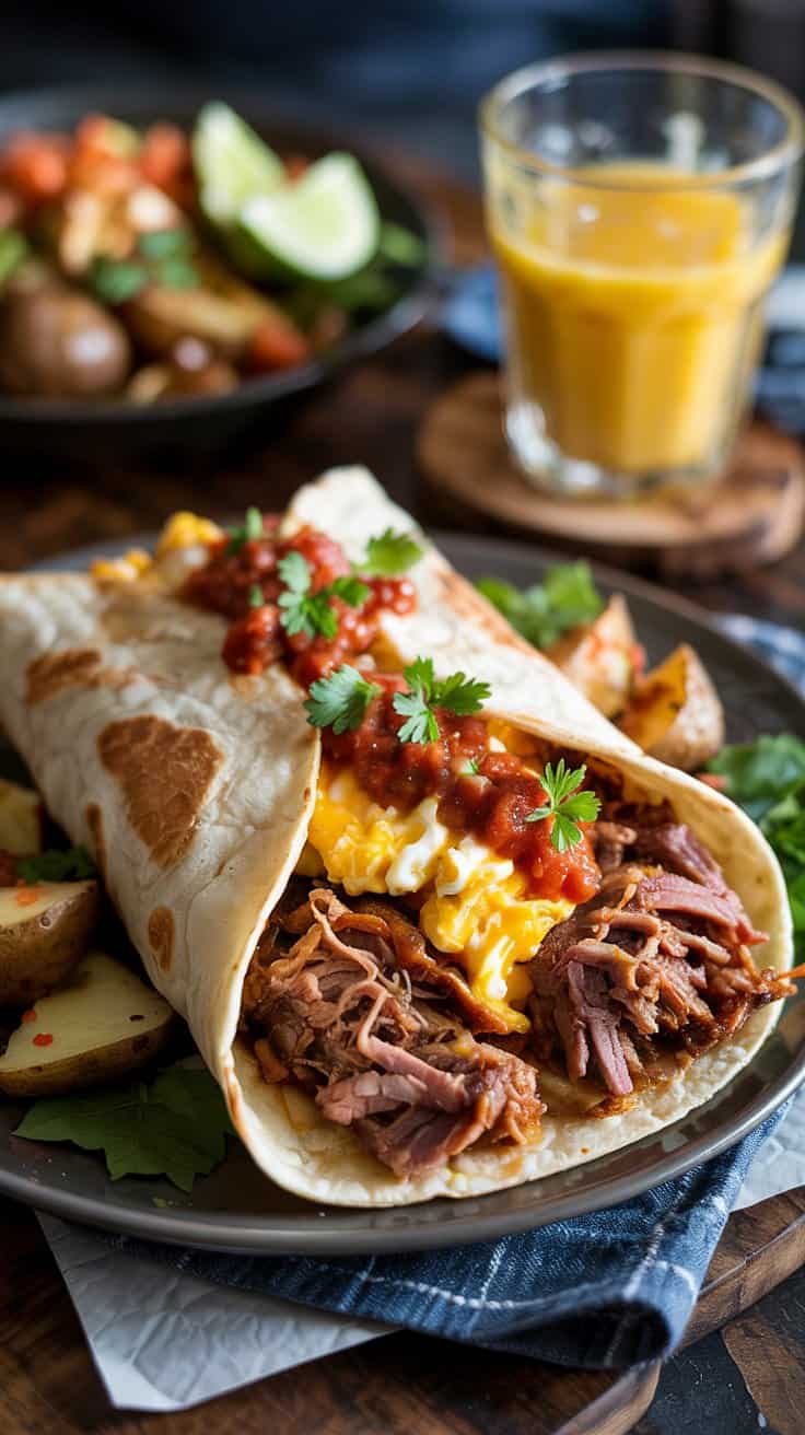 10 pulled pork breakfast burrito with sa exvilkdxqe yd153oiuvwq
