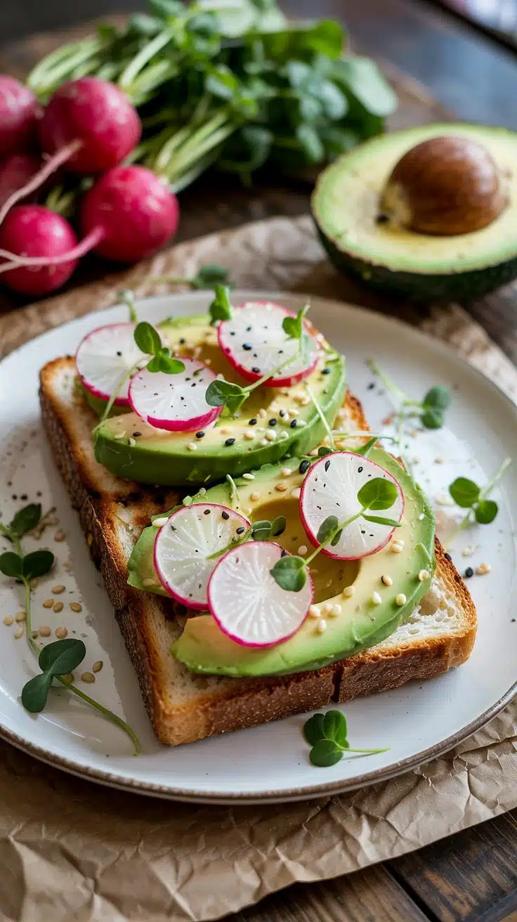 Radish and avocado toast g hw