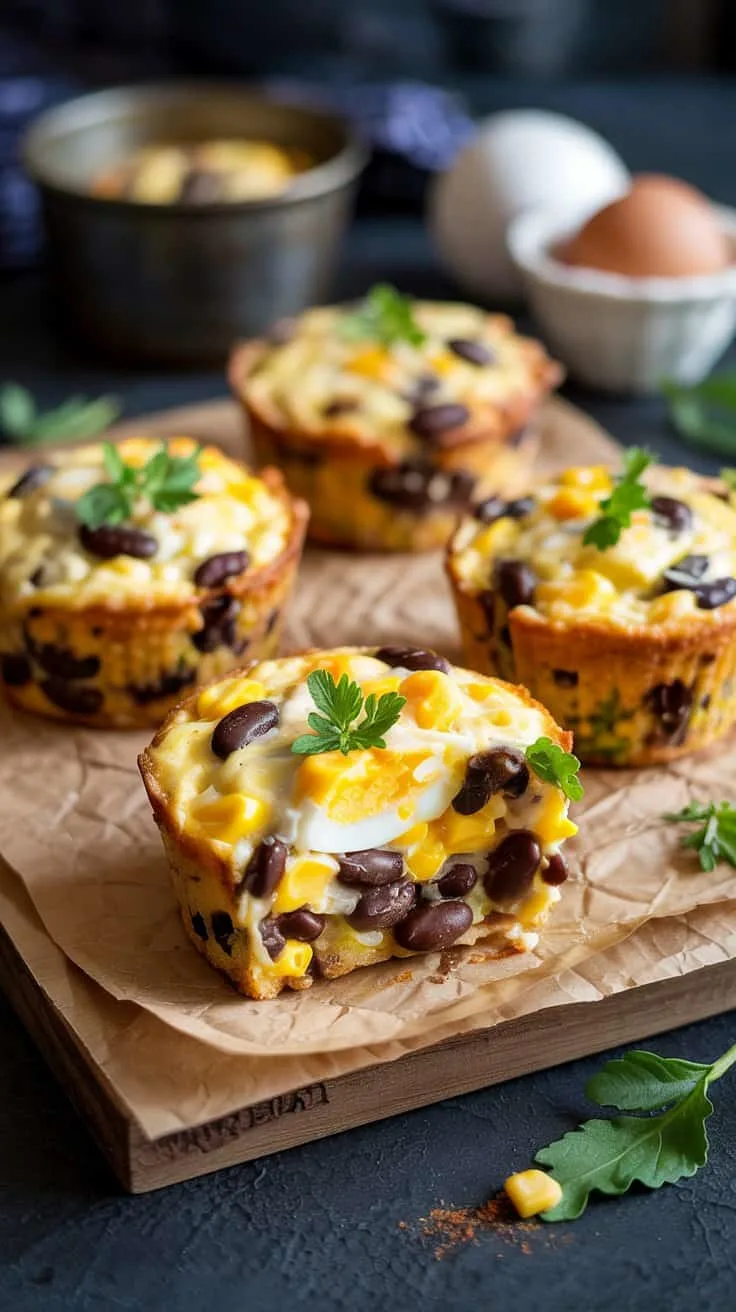Southwest black bean and corn egg muf lw