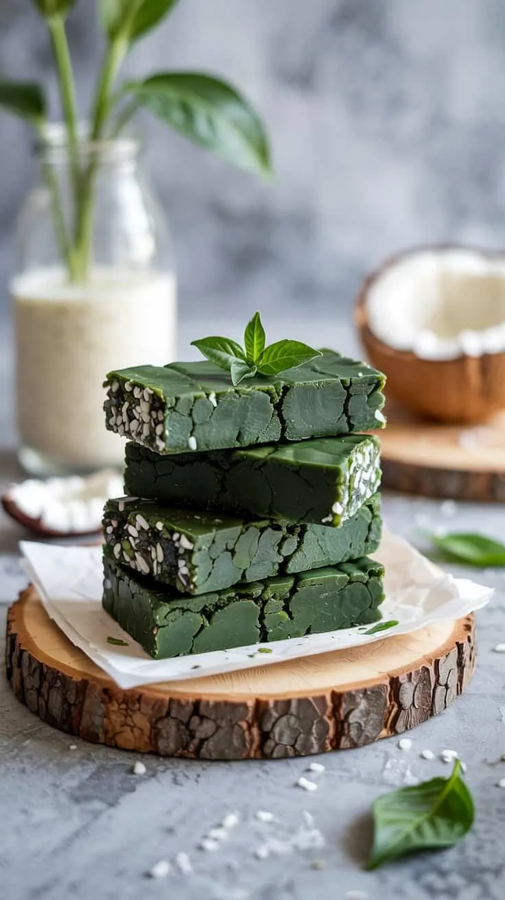Superfood spirulina coconut bars thes caw