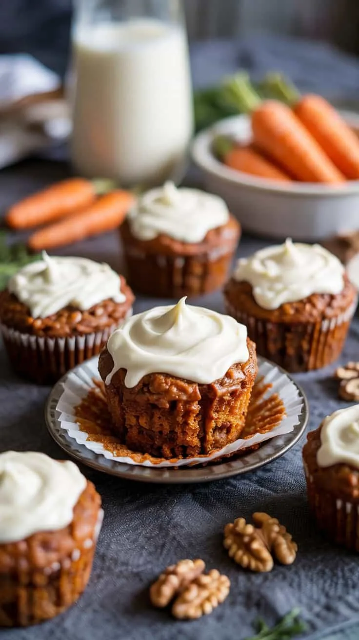 Carrot cake muffins with cream cheese wuij