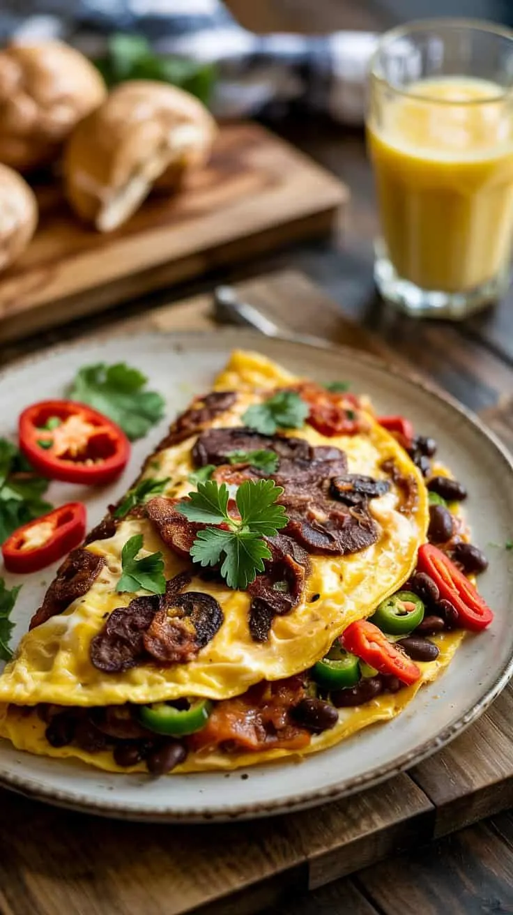 Omelette with black bean w vousapzyt w