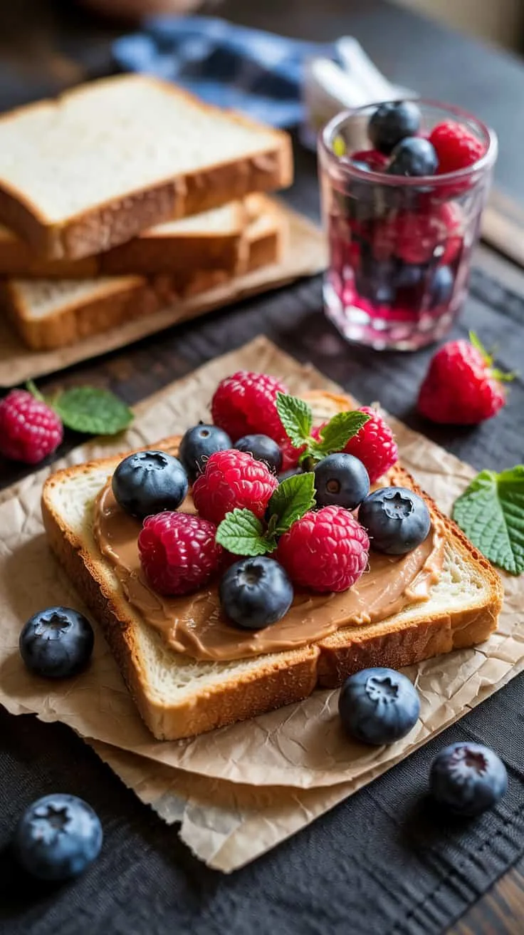 Keto almond butter and berry toast th frwpmvrq