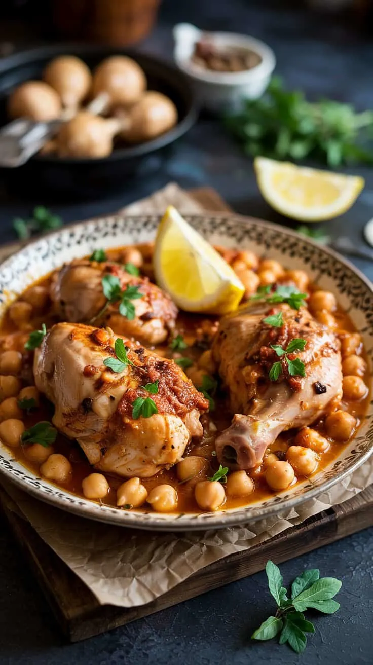 Slow cooker moroccan chicken with chi vykok3a