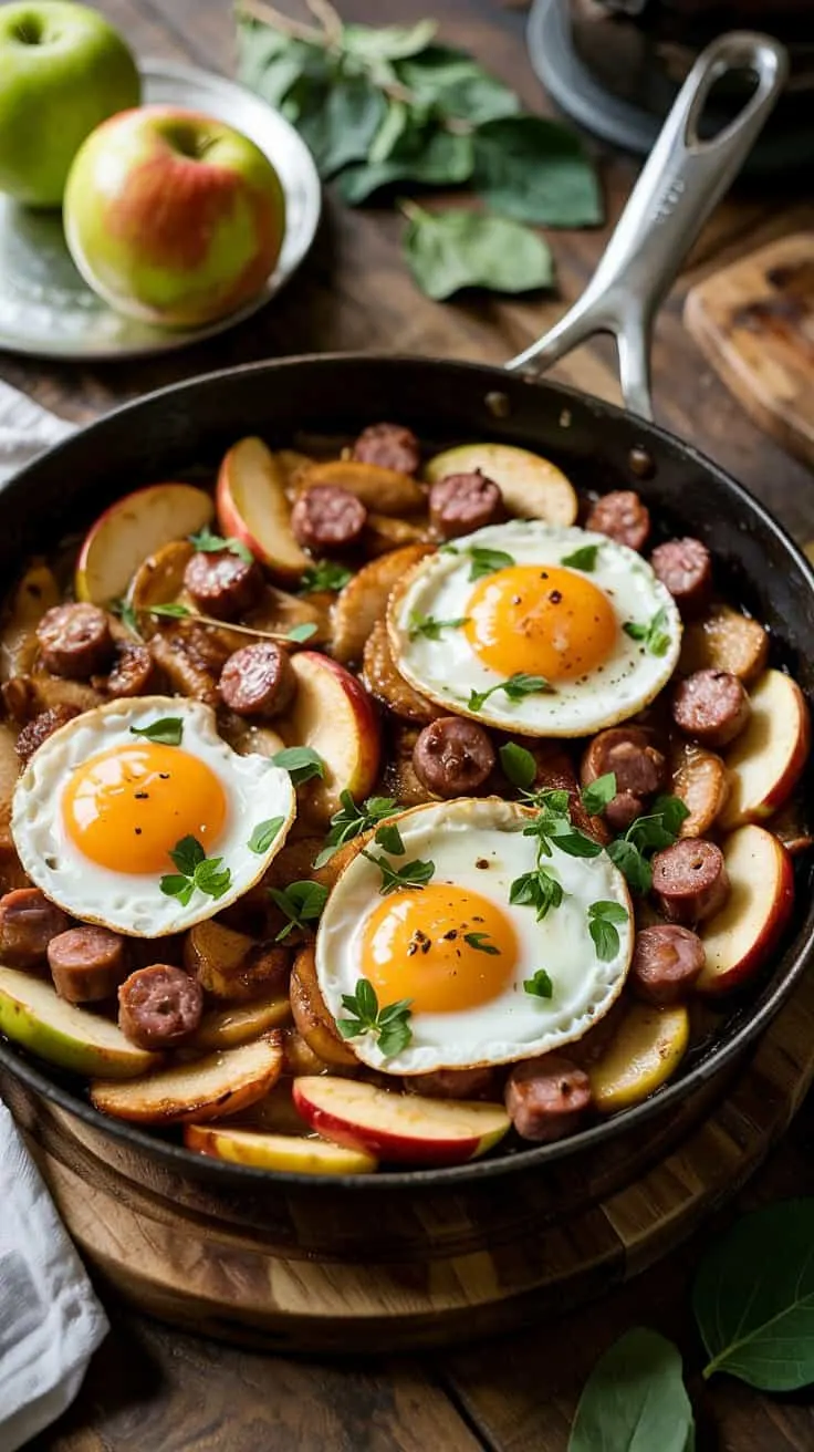 Sweet and savory apple and sausage sk