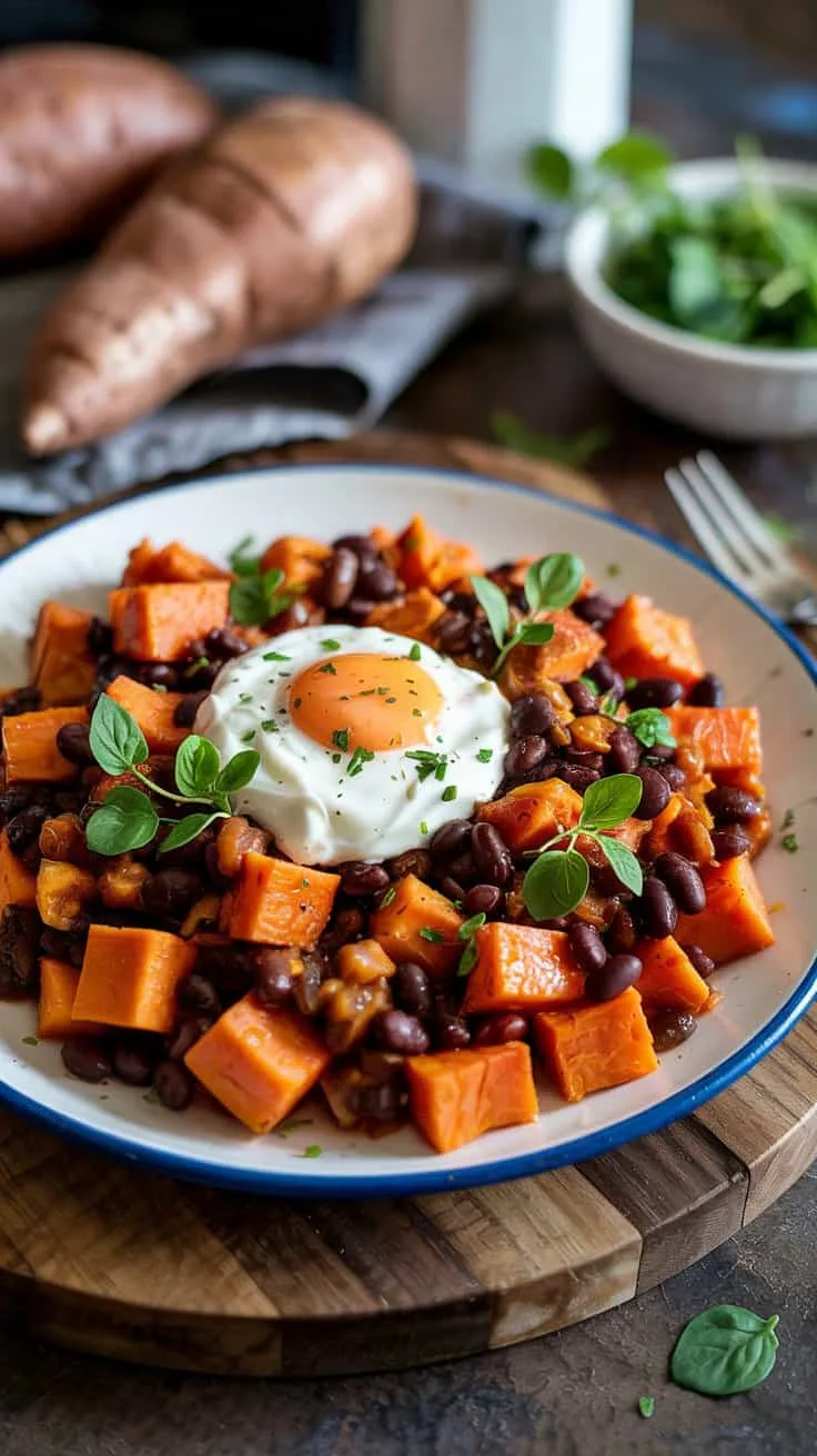 Black bean and sweet potato breakfast bj