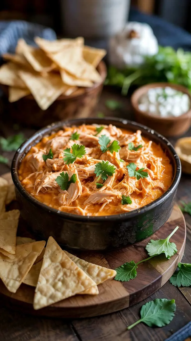 Slow cooker buffalo chicken dip this