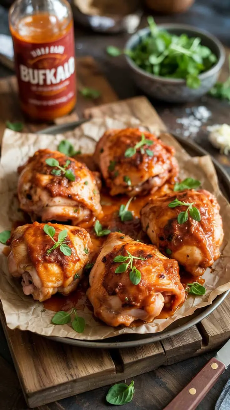 Buffalo chicken thighs bold heat of b xokw bjhuu7a