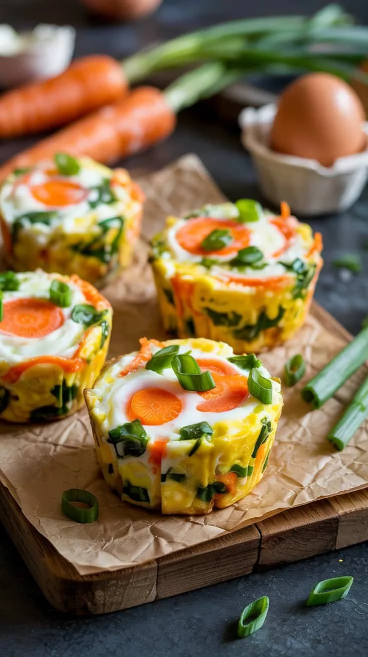 Carrot and green onion egg muffins th jbf q