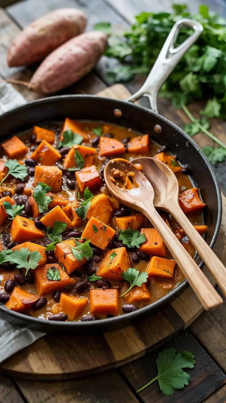 Curried sweet potato and black bean s