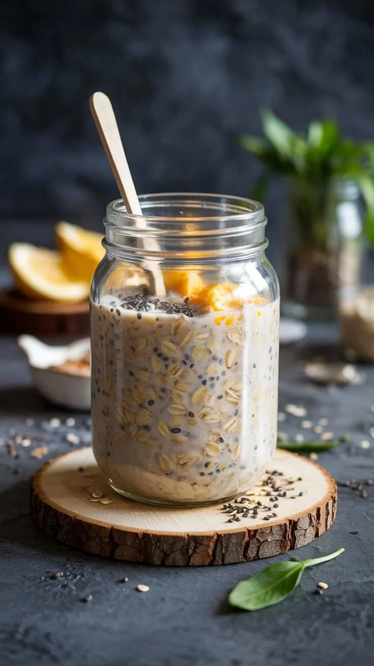 Overnight oats with chia and hemp see ja