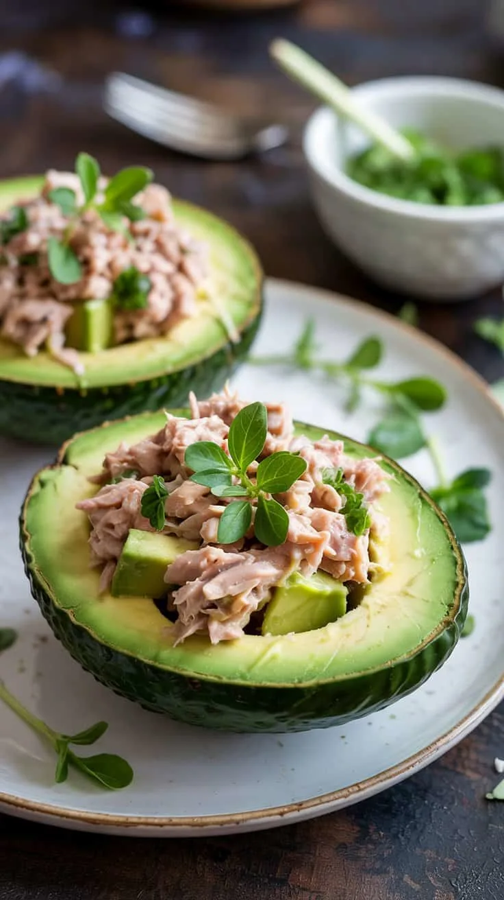 Stuffed avocado with tuna salad this