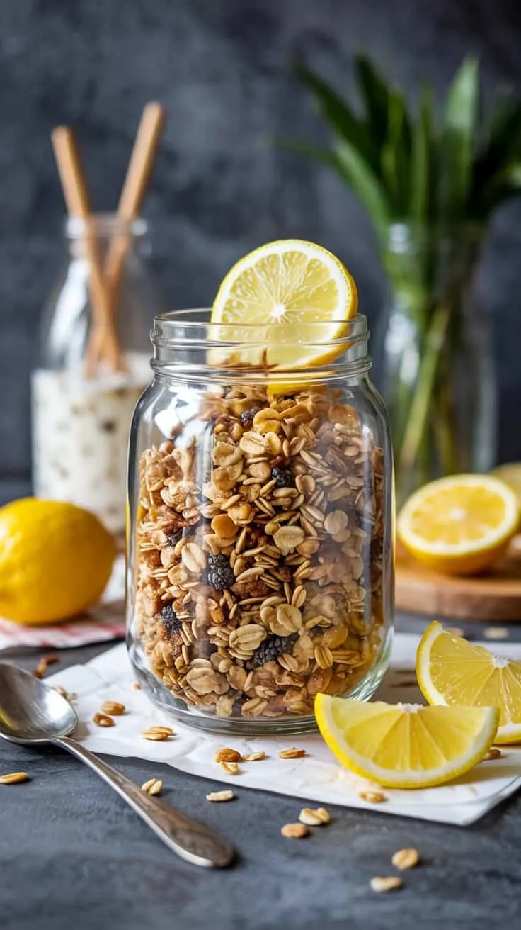Zesty lemon poppy seed granola this g