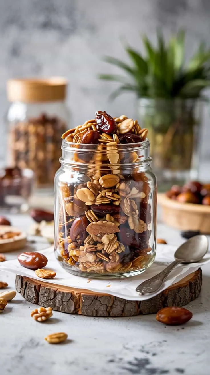 Date sweetened nut and seed granola t