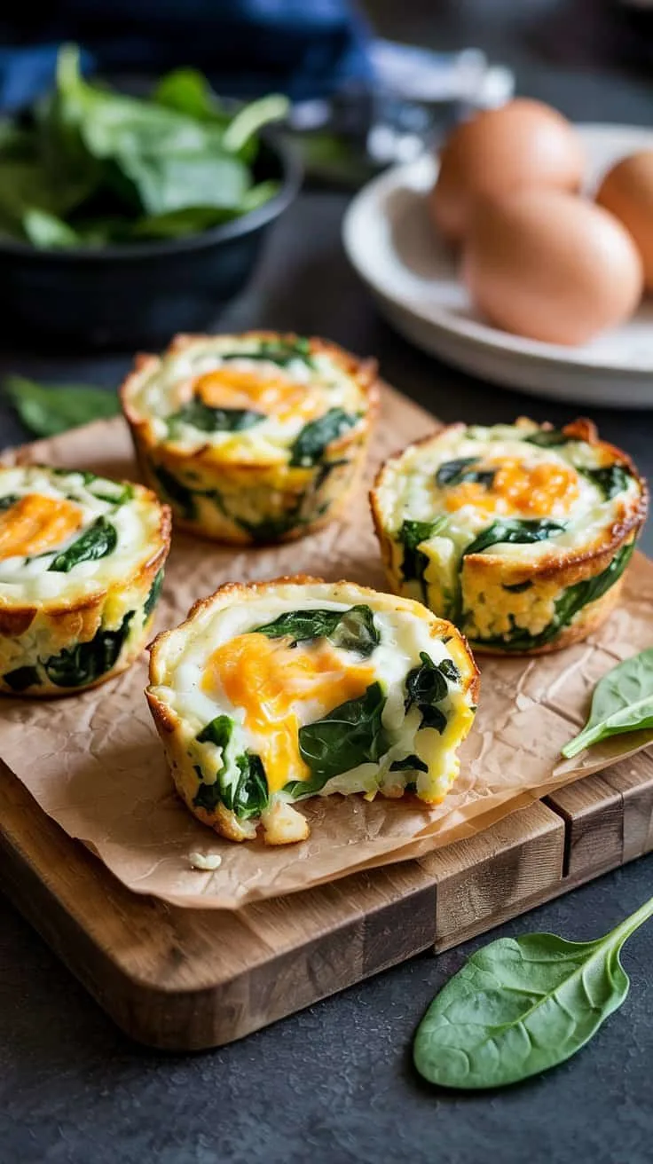Cheesy and spinach egg mu iqijfq