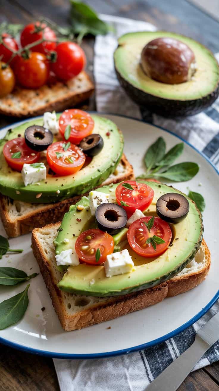 Avocado toast with feta 38xsc