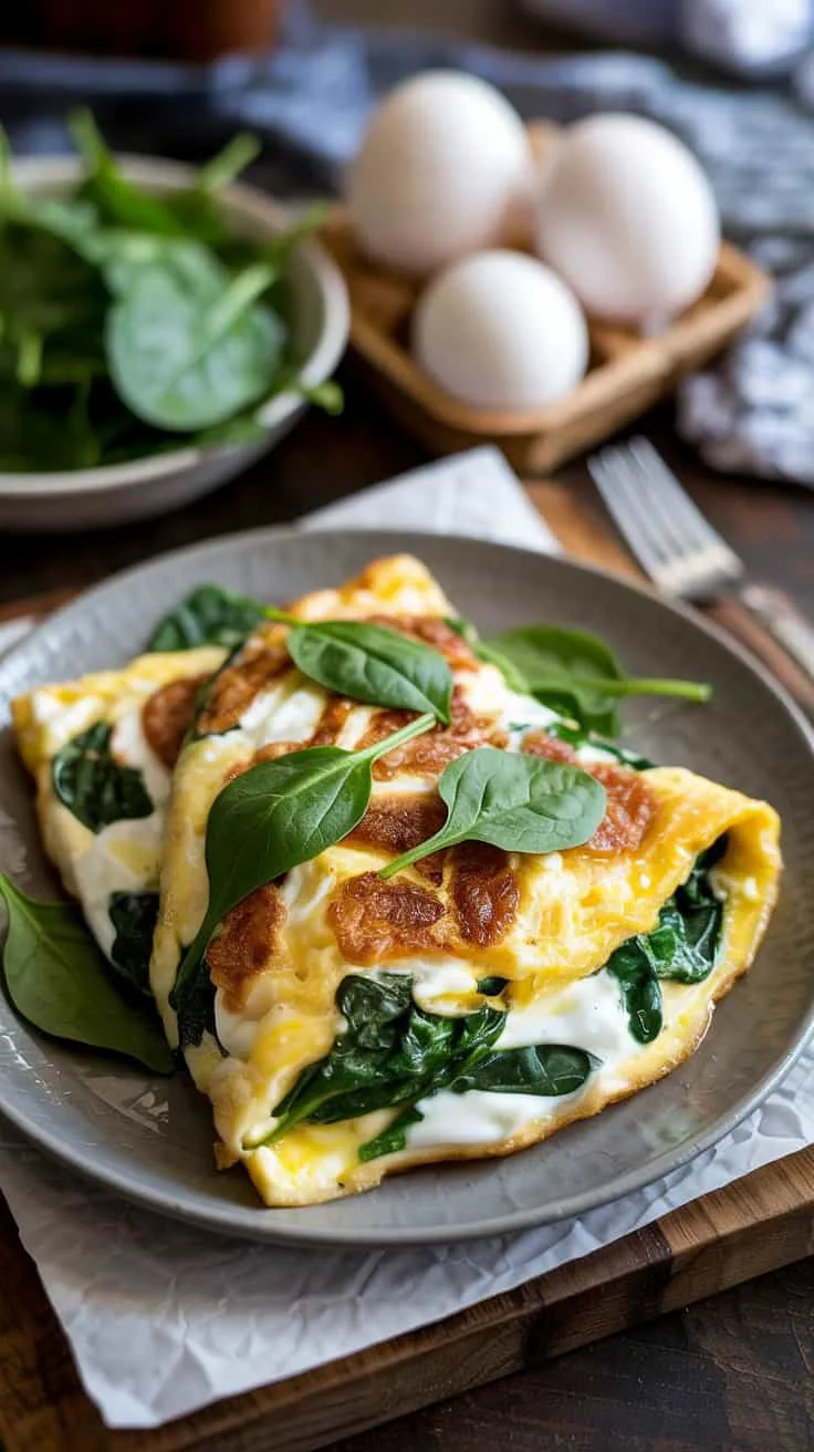Spinach and feta egg white omelet this te crvnltw