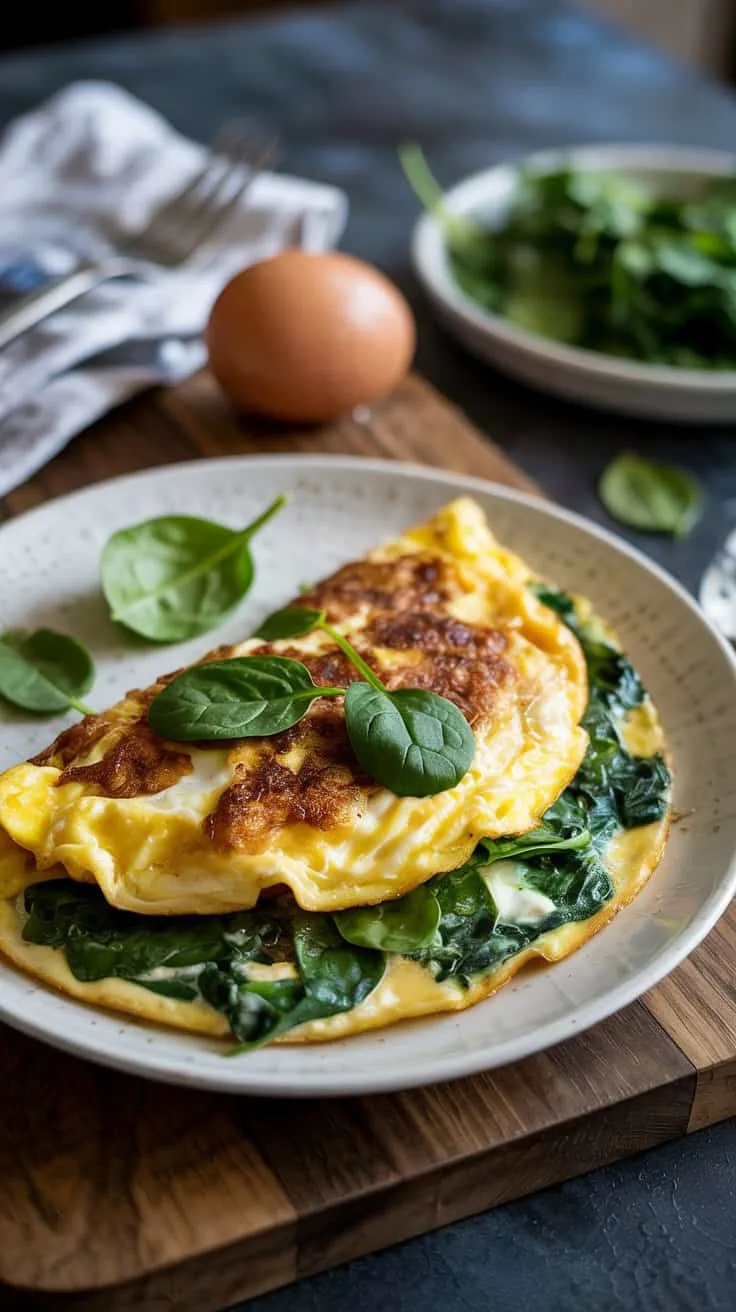 Spinach and feta omelet this spinach a