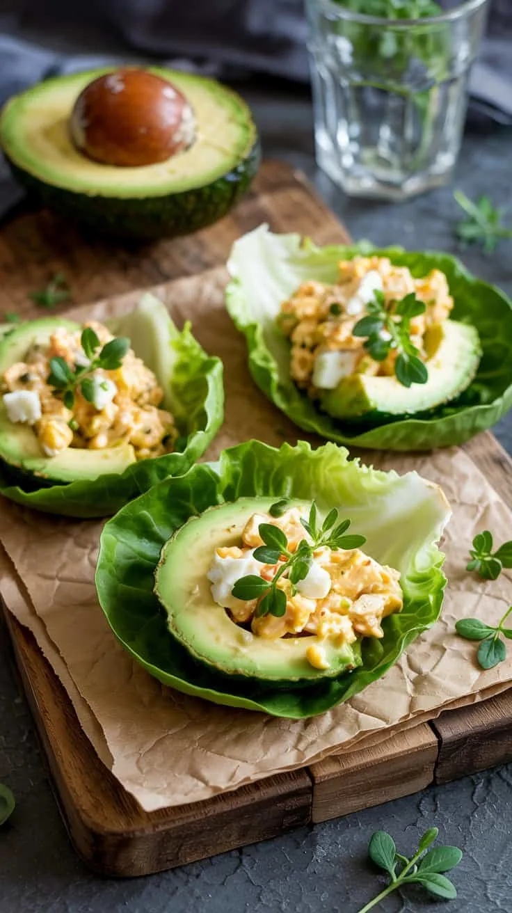 Avocado and egg salad lettuce wraps a r1