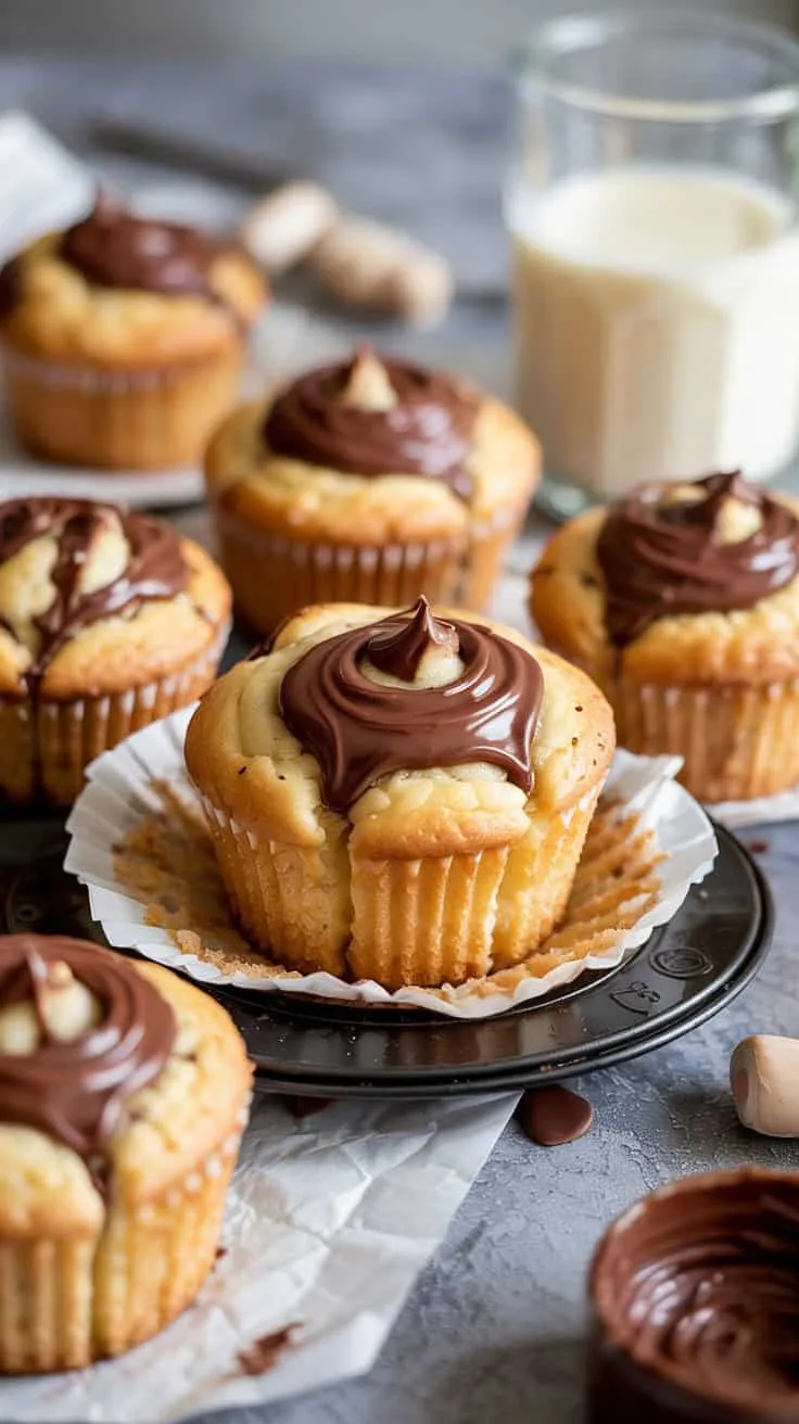 Nutella swirl muffins these are simpl sg