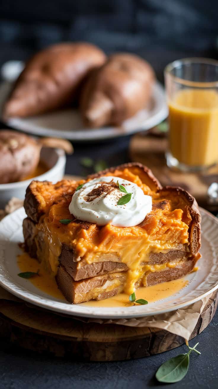 Sweet potato baked french toast casse rhlckwkg