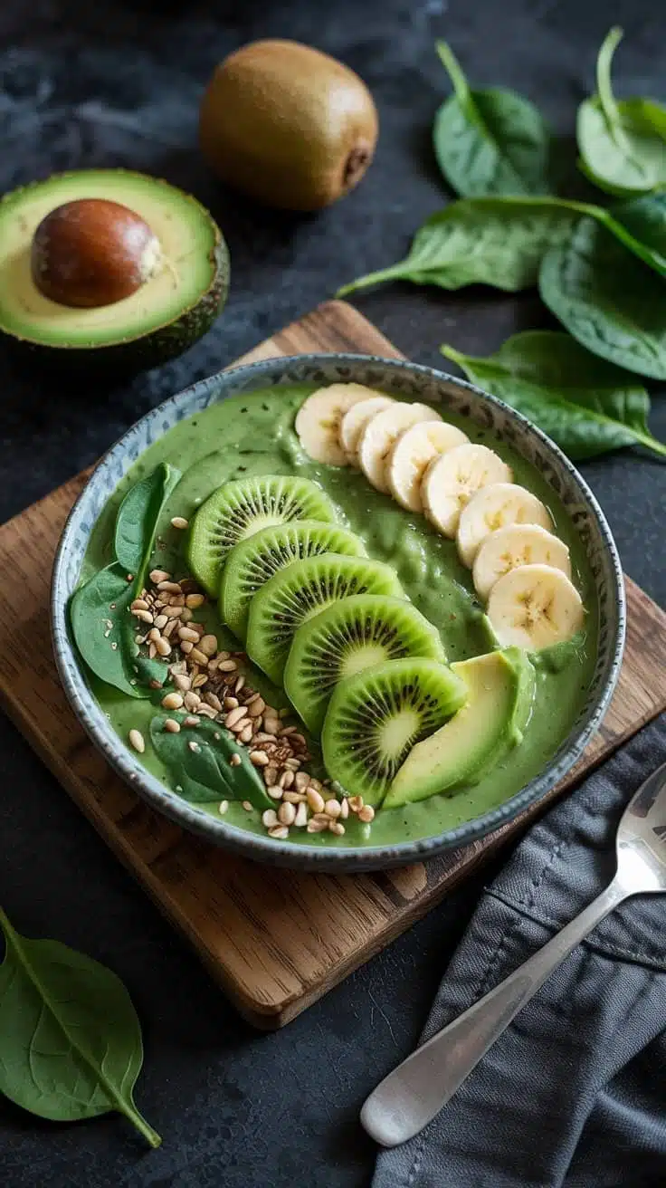 Avocado spinach green smoothie bowl th 9zngw z4cq