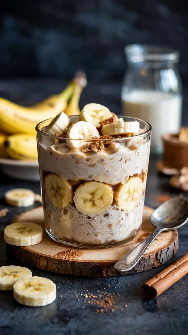 Banana foster overnight oats banana fo